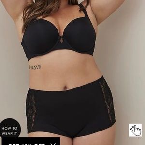NEW Torrid Boyshort Panties Black Lace Flirt Mid-Rise Cotton Plus Size 4X 4XL